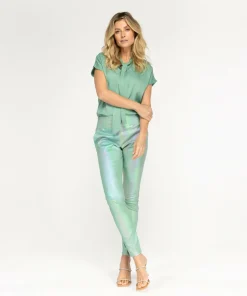 IBANA Colette Metallic Jade Green- Leggings