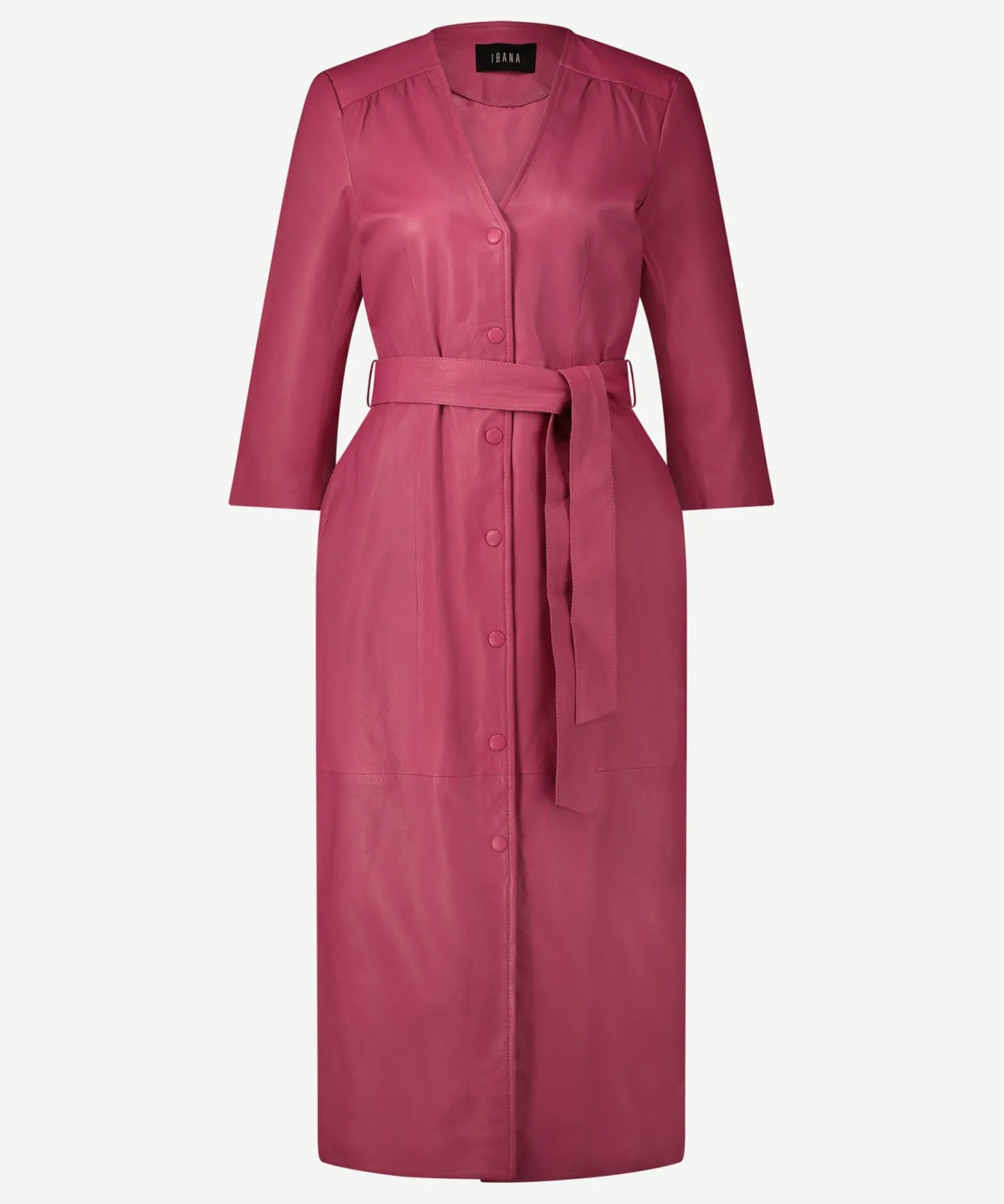 IBANA Dalou Bright Pink- Midi Jurken
