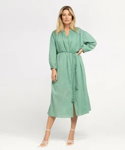 IBANA Donte Jade Green- Midi Jurken