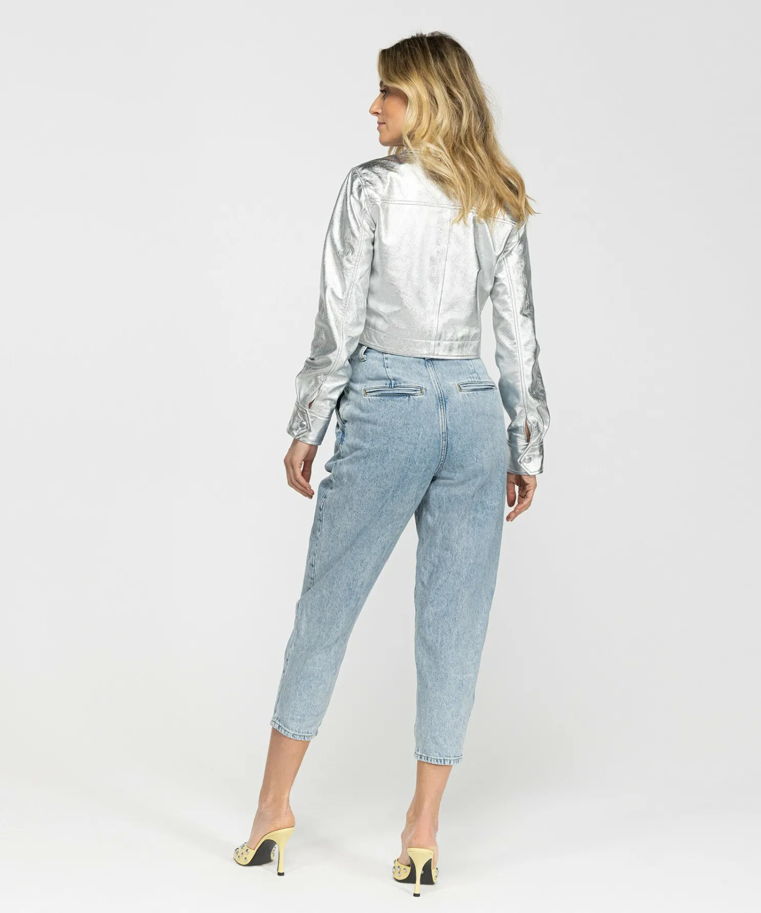 IBANA Jella Metallic Silver- Leren Jassen