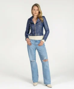 IBANA Moss Marine Blue- Leren Jassen