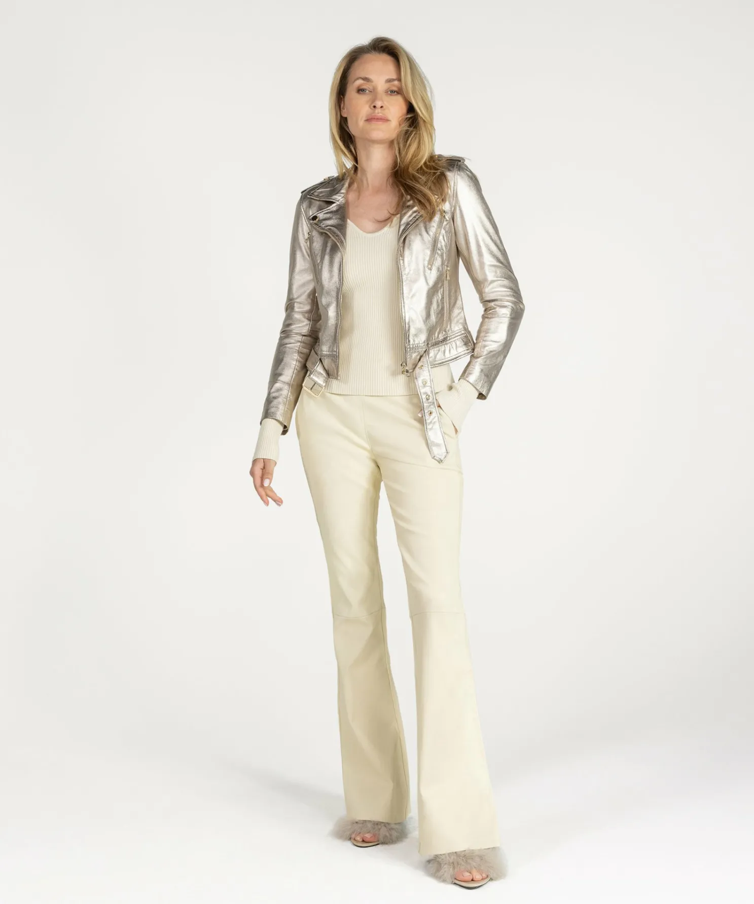 IBANA Moss Metallic Stone- Leren Jassen