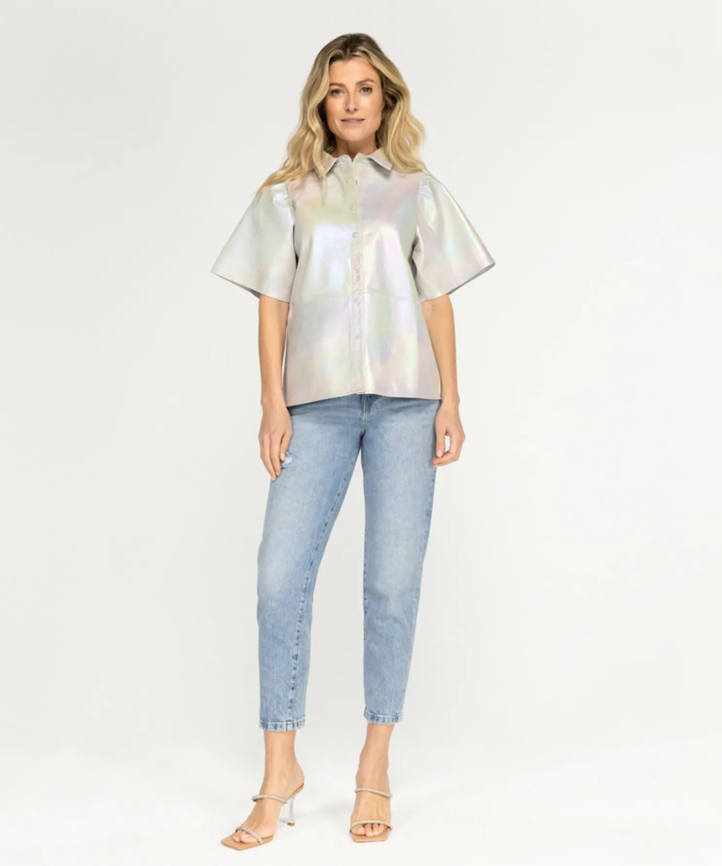 IBANA Tasha Metallic Jade Green- Blouses