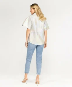 IBANA Tasha Metallic Jade Green- Blouses