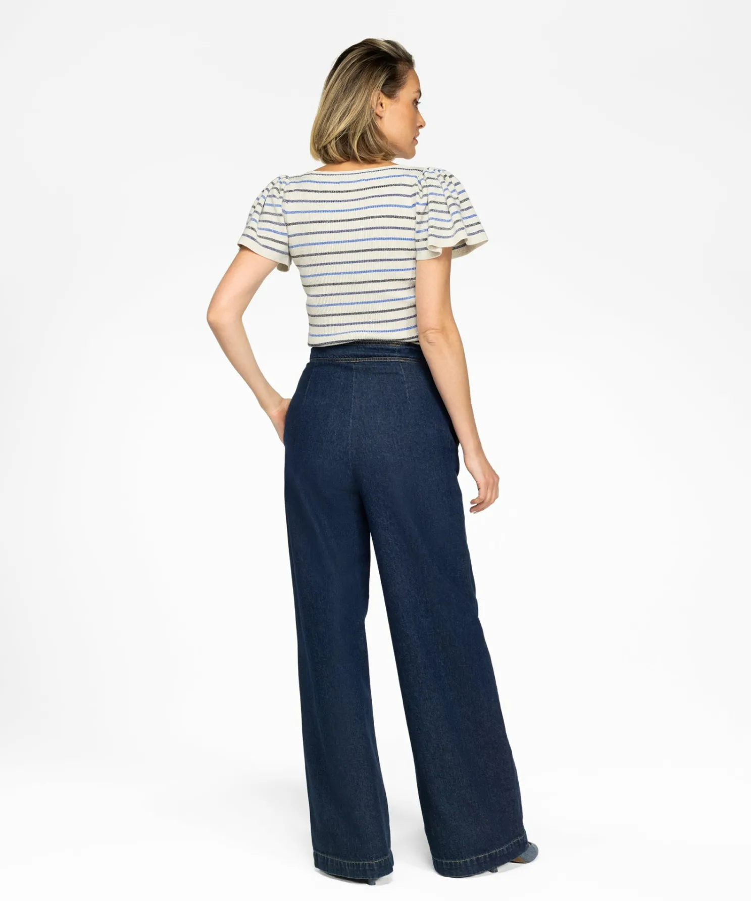 IBANA Thaira Stripes Airy Blue- Non Leather