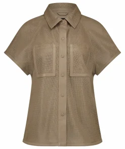 IBANA Tova Taupe- Leren Tops & Blouses